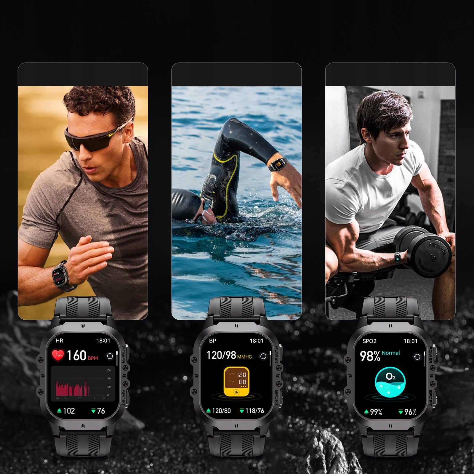 OUKITEL BT20 Smartwatch Niebieski GPS AMOLED 5ATM 120 Trybów Manufacturer code OUKITEL001