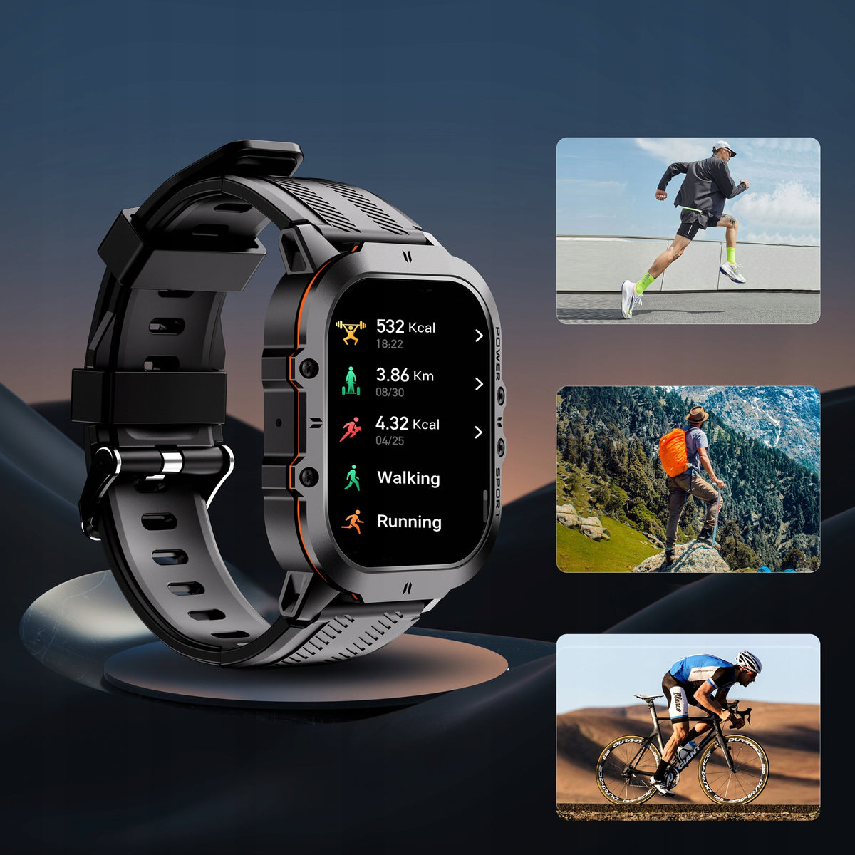 OUKITEL Military Rugged Smartwatch 5ATM GPS AMOLED 120 Sport Modes for Men Manufacturer code OUKITEL001