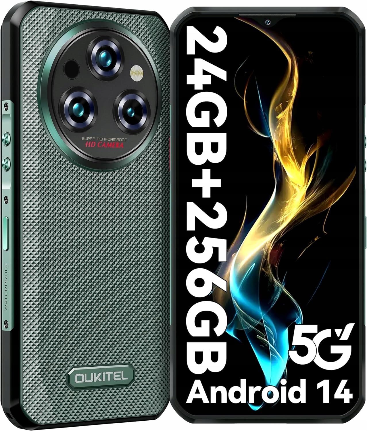 OUKITEL WP35 Rugged 24GB 256GB/TF 2TB Smartphone, Green, Smartphone