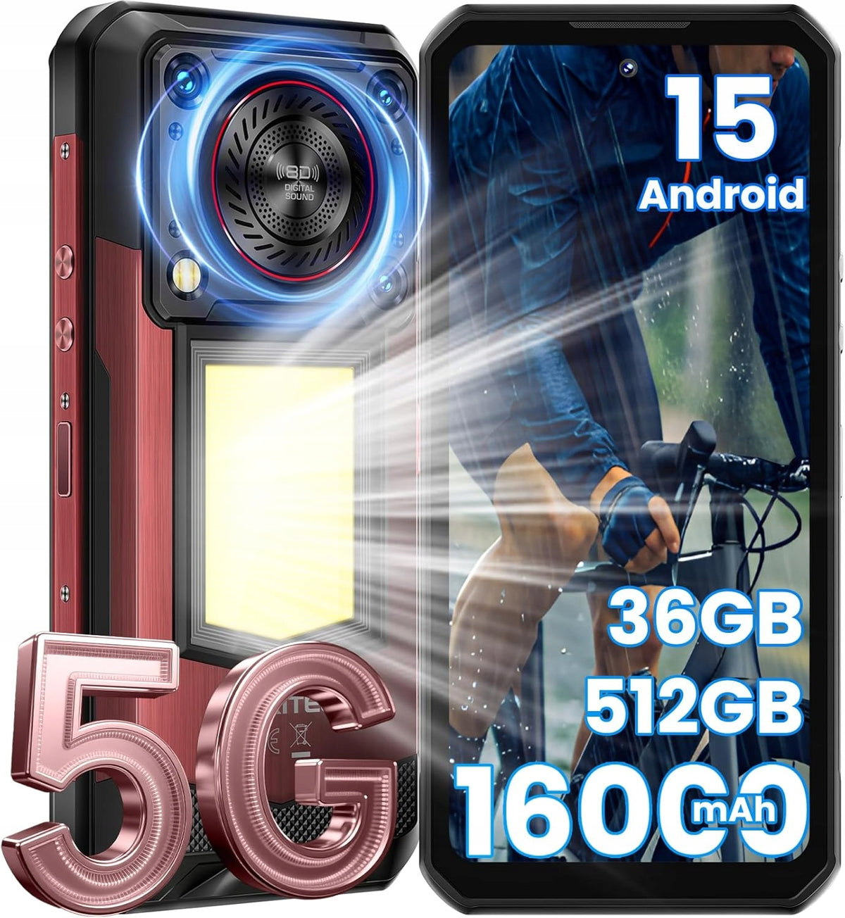 OUKITEL WP56 5G BLACK 12+24 / 512 16000 mAh 128dB red