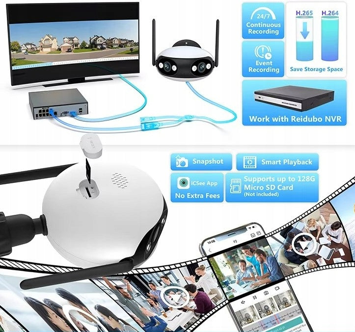 OUTDOOR CAMERA 4MPx IP WIDE ANGLE PANORAMIC 165° TWO LENSES Brand no brand