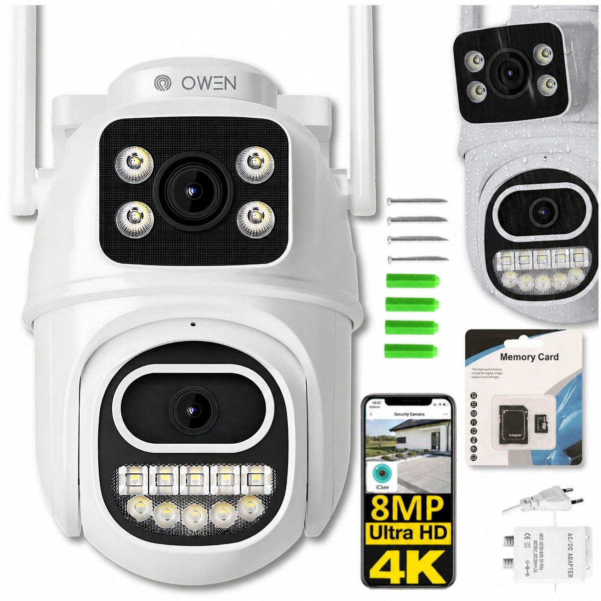 OUTDOOR CAMERA ROTATING IP WIFI ICSEE ZOOM TWO LENSES 8MPx ULTRA HD