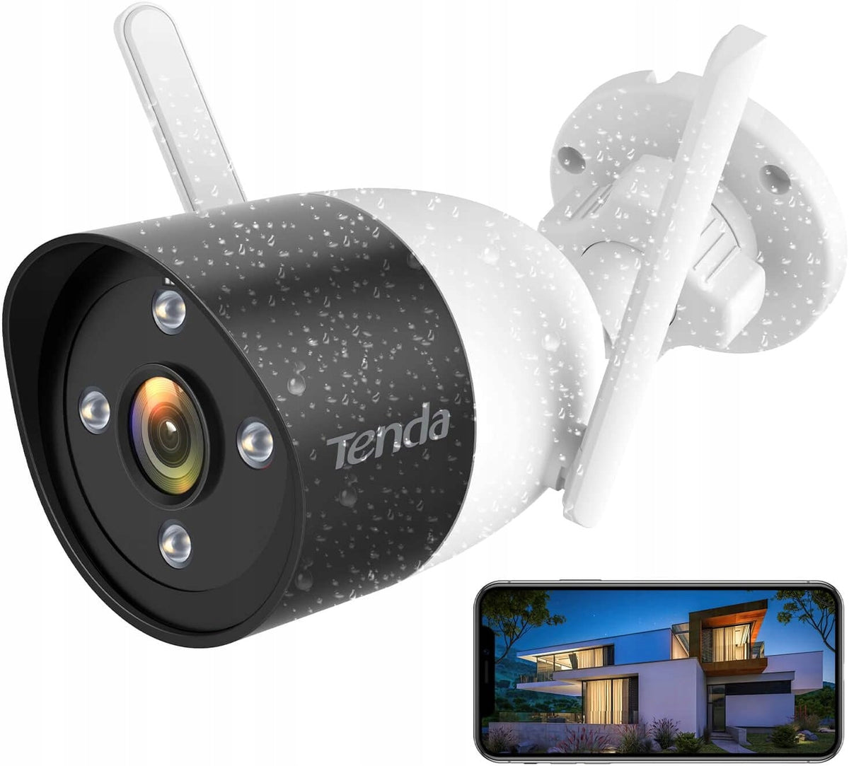 OUTDOOR CAMERA WIFI 1080P COLOR NIGHT AUDIO MOVEMENT AI ALEXA IP66
