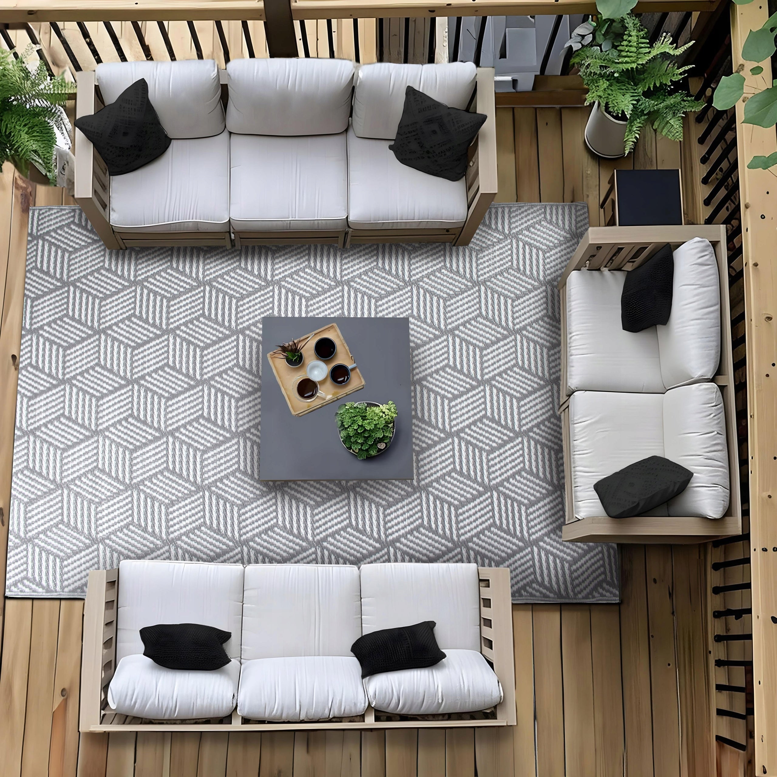 OUTDOOR CARPET FOR TERRACE 120x170 CM MODERN PATTERN WATERPROOF FOR BALCONY Brand Magnolia