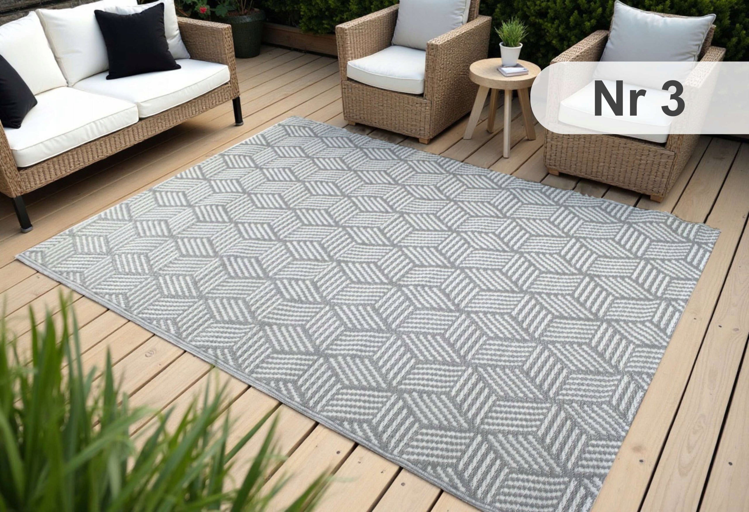 OUTDOOR CARPET FOR TERRACE 140x200 CM MODERN PATTERN WATERPROOF FOR BALCONY Manufacturer code Dywan zewnętrzny 140x200 nr 3
