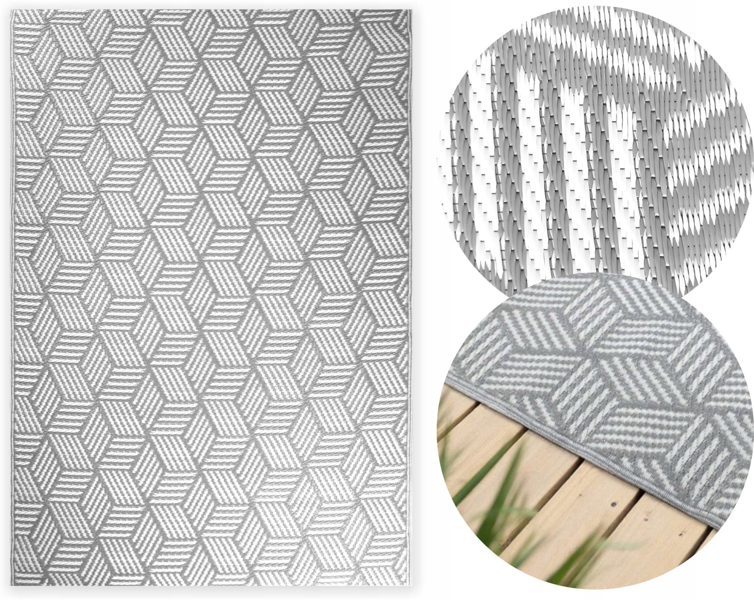 OUTDOOR CARPET FOR TERRACE 140x200 CM MODERN PATTERN WATERPROOF FOR BALCONY
