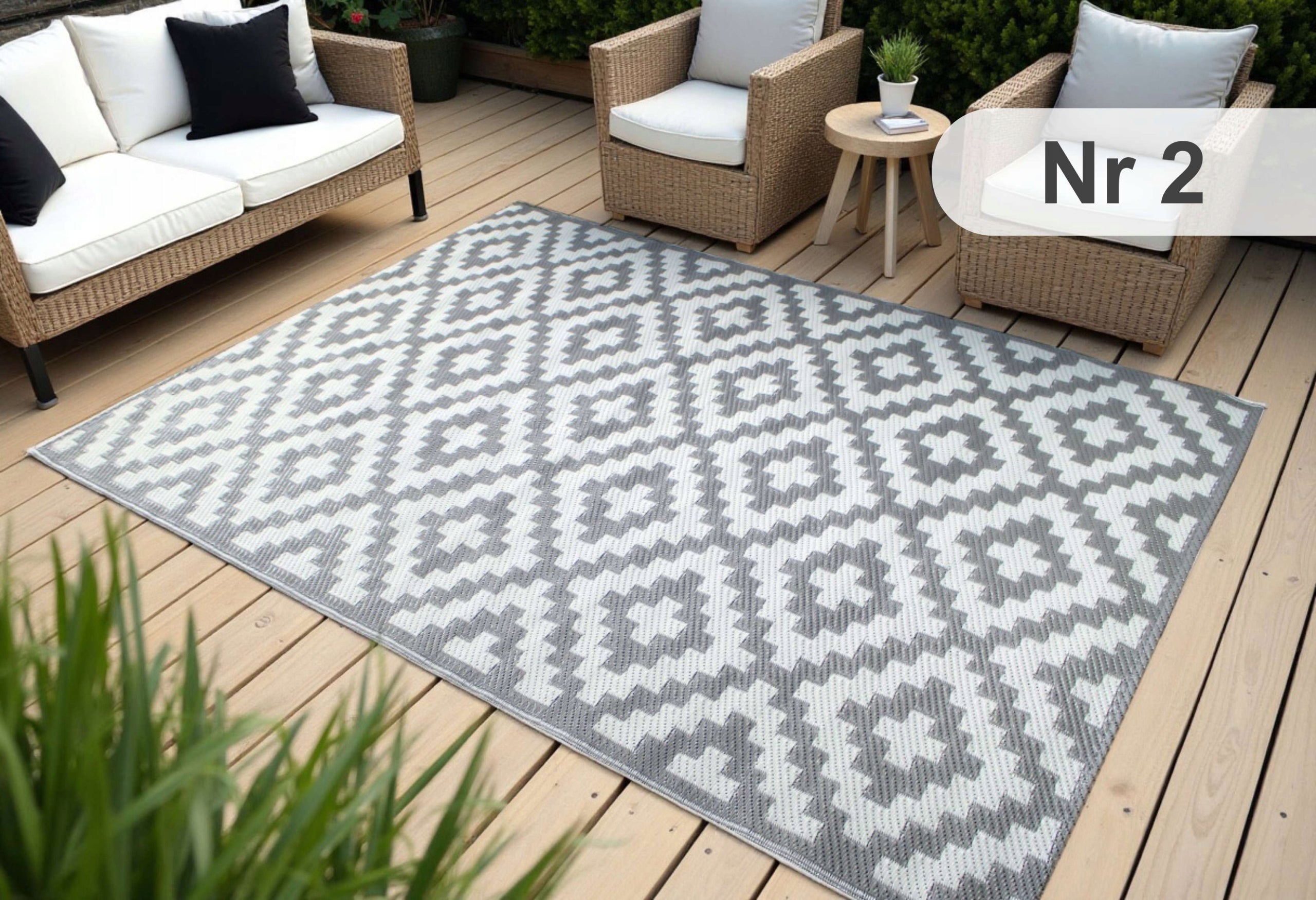 OUTDOOR CARPET FOR TERRACE 160x230 CM MODERN PATTERN WATERPROOF FOR BALCONY Length 230 cm