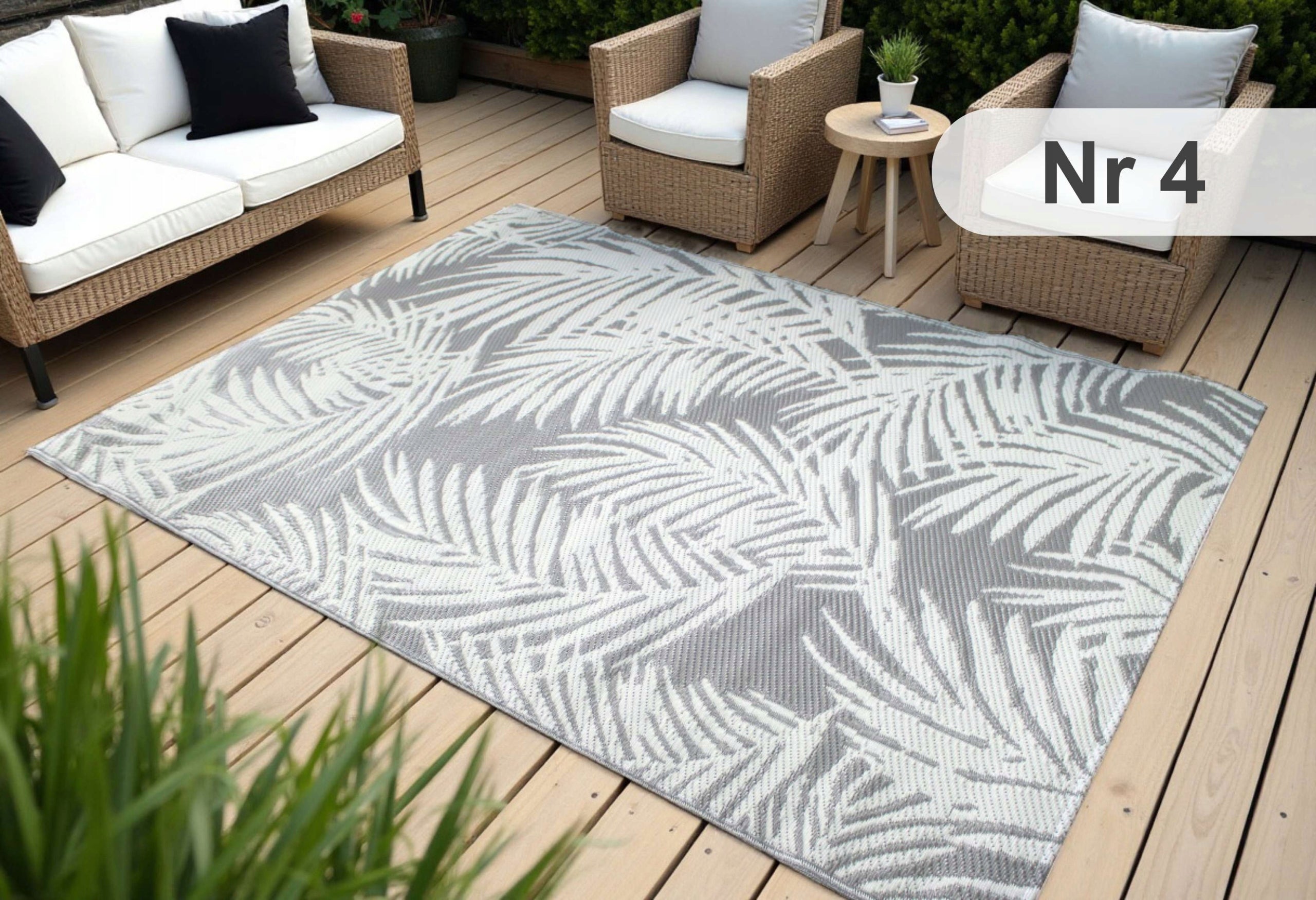 OUTDOOR CARPET FOR TERRACE 160x230 CM MODERN PATTERN WATERPROOF FOR BALCONY Thickness 5 mm