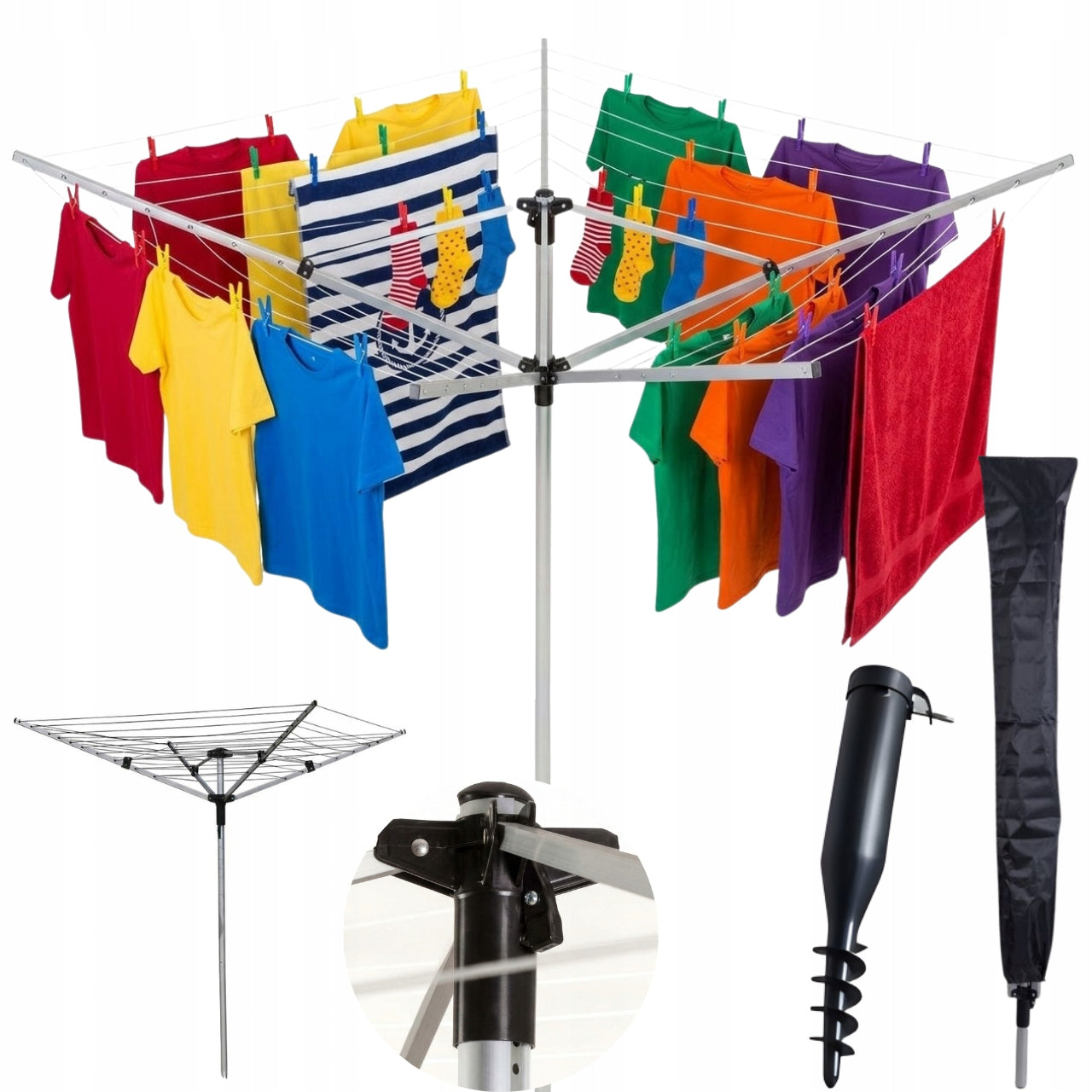OUTDOOR GARDEN LAUNDRY DRYER LARGE XXL 60M ROTATING FOLDING Manufacturer code 5908118950864