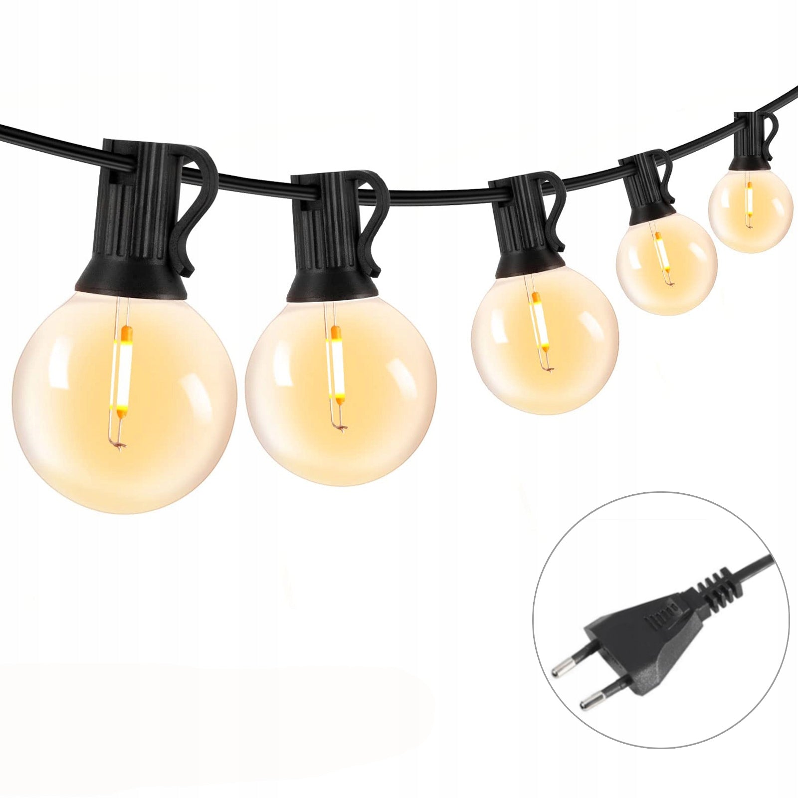 OUTDOOR GARDEN LIGHTS 50LED WHITE WARM -15m Batteries included yes