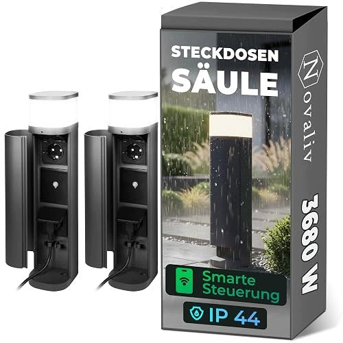 OUTDOOR GARDEN SOCKET ANTHRACITE IP44 2 WIFI SOCKETS SMART APP Brand no brand