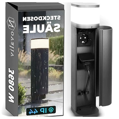 OUTDOOR GARDEN SOCKET ANTHRACITE IP44 2 WIFI SOCKETS SMART APP