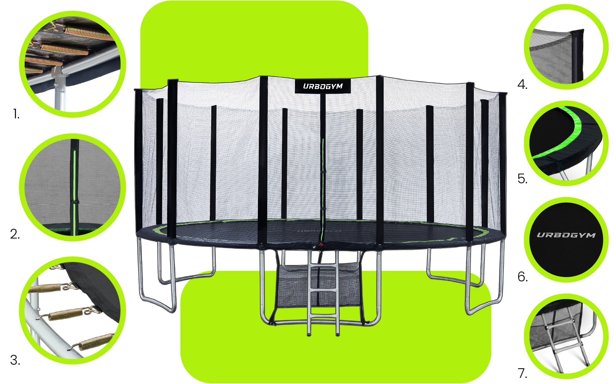 OUTDOOR GARDEN TRAMPOLINE WITH OUTDOOR MESH FOR KIDS GARDEN 16 FT 488CM Manufacturer code 5904906085947