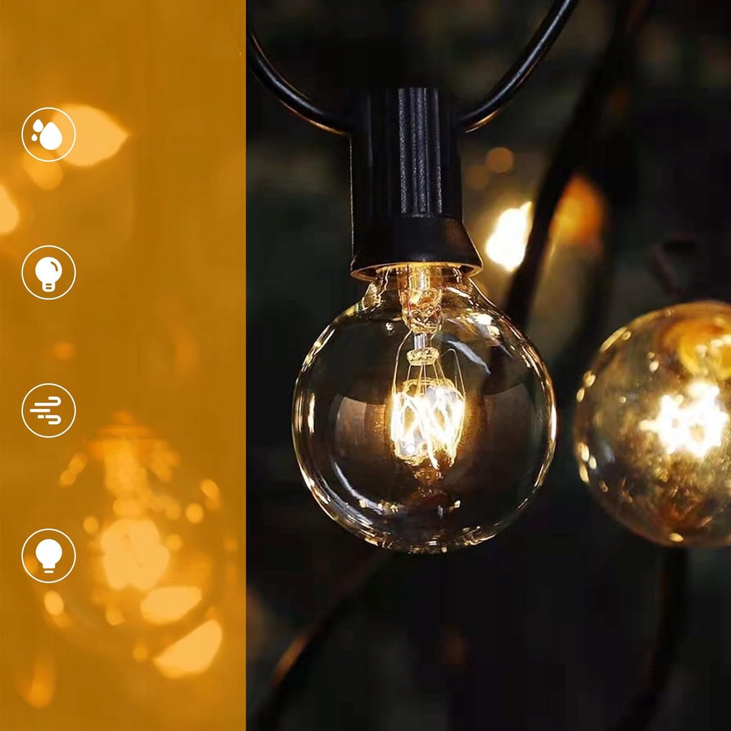 OUTDOOR GARLAND LIGHTS, 25+3, 8M, LED LIGHT CHAINS FOR GARDEN Brand no brand