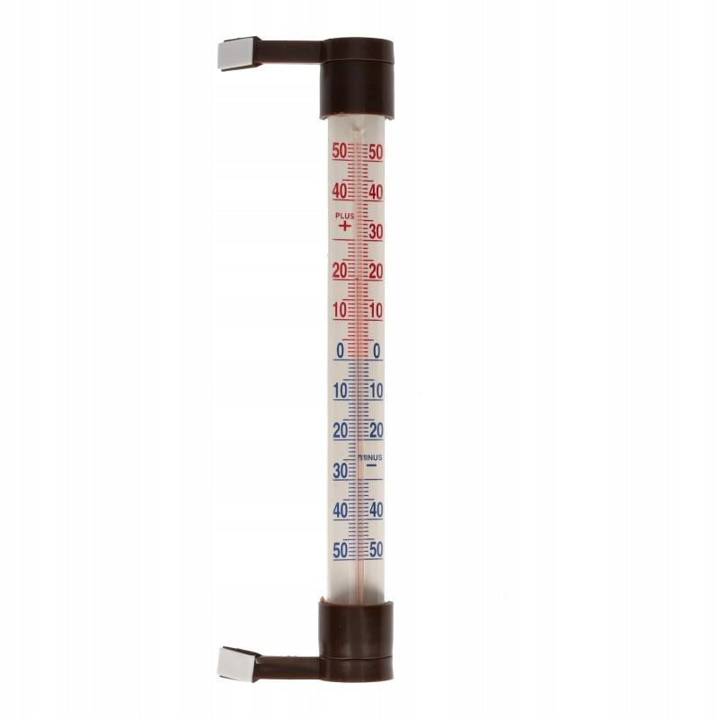 OUTDOOR INDOOR WINDOW THERMOMETER FOR BALCONY WINDOW BROWN MEDIUM Packaging status original