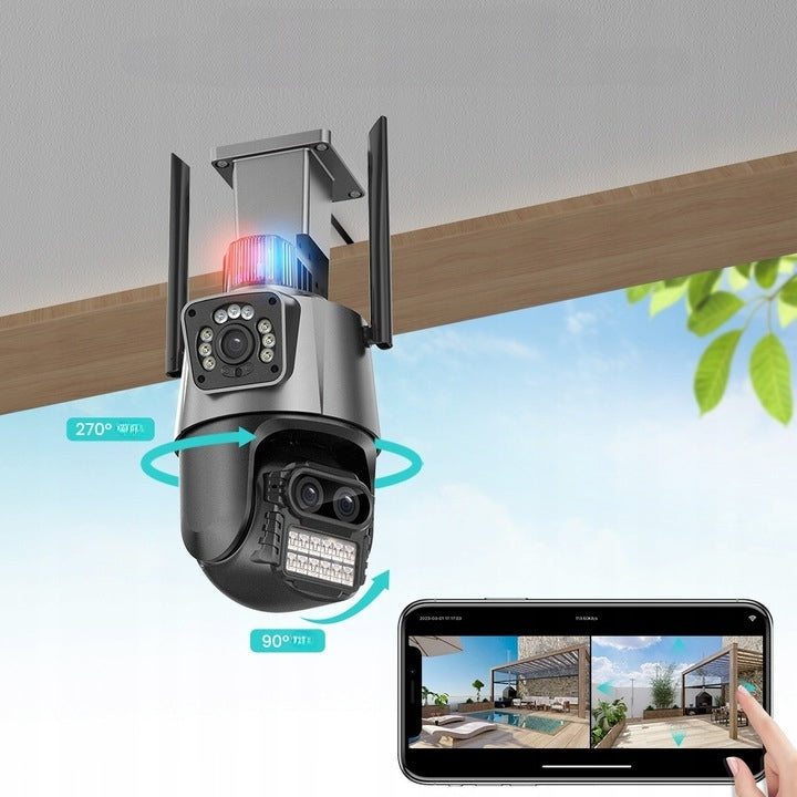 OUTDOOR IP WIFI CAMERA 8X ZOOM 3 LENSES TRIPLE HD CAMERA Packaging status original