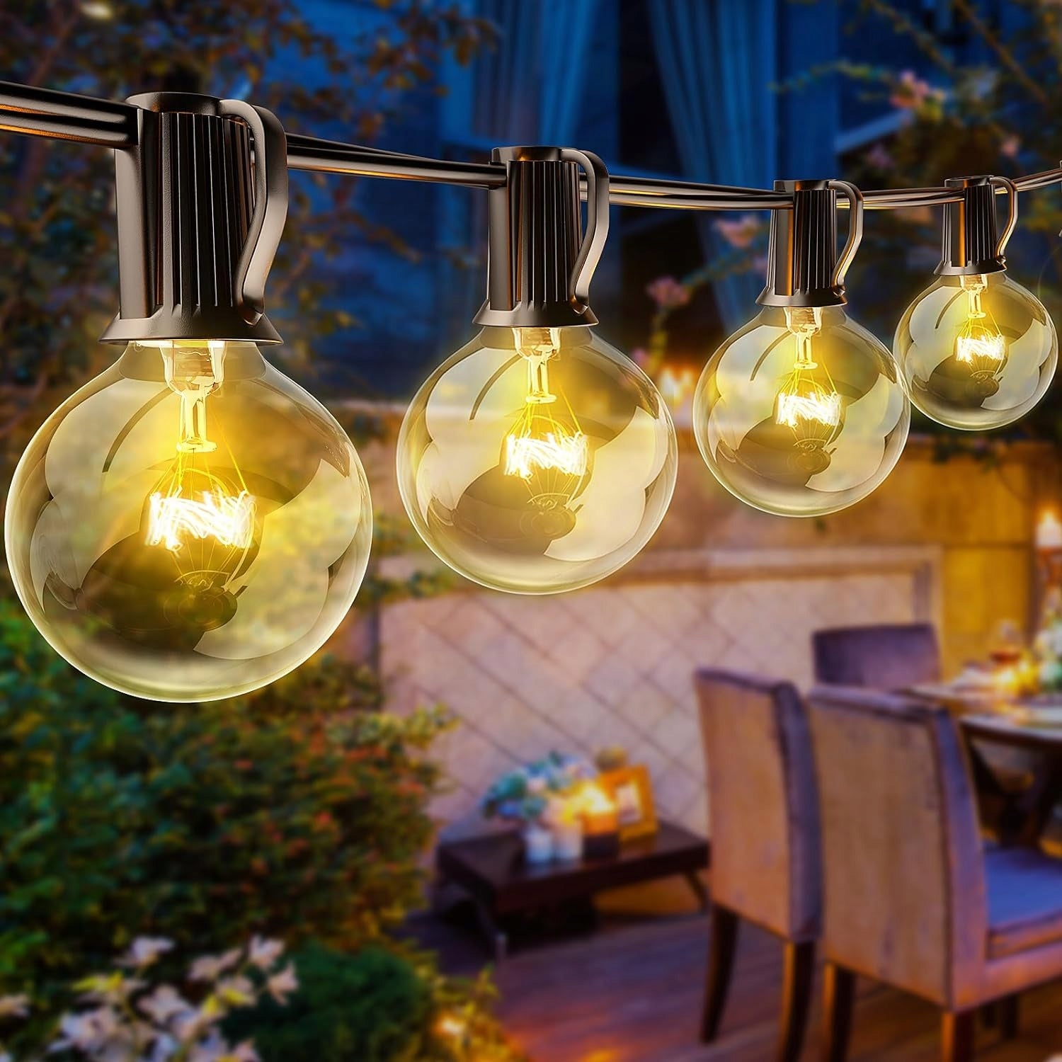 OUTDOOR LIGHT CHAIN 25 + 3 BULBS GARLAND OUTDOOR LIGHTS Packaging status original