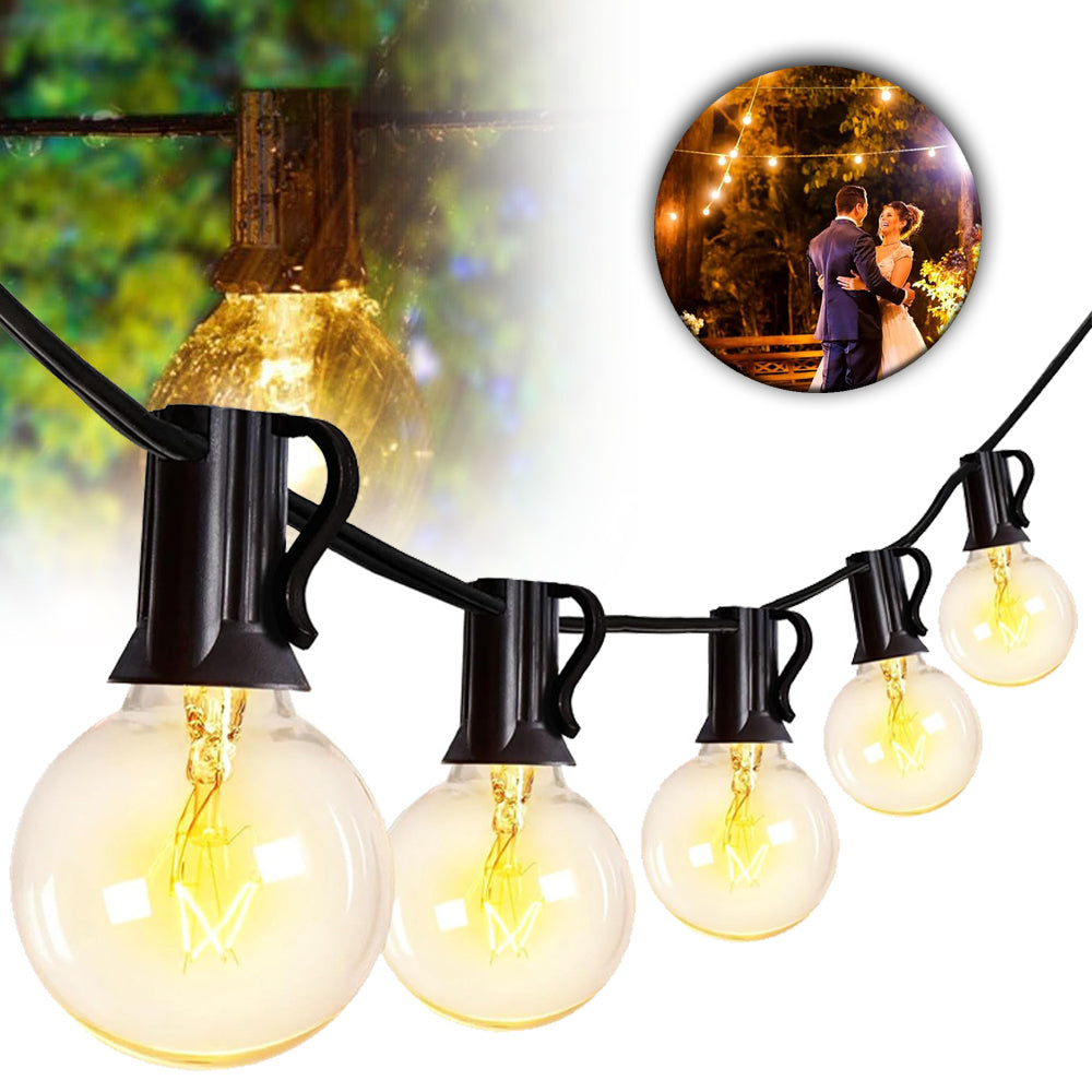 OUTDOOR LIGHT CHAIN 25 + 3 BULBS GARLAND OUTDOOR LIGHTS