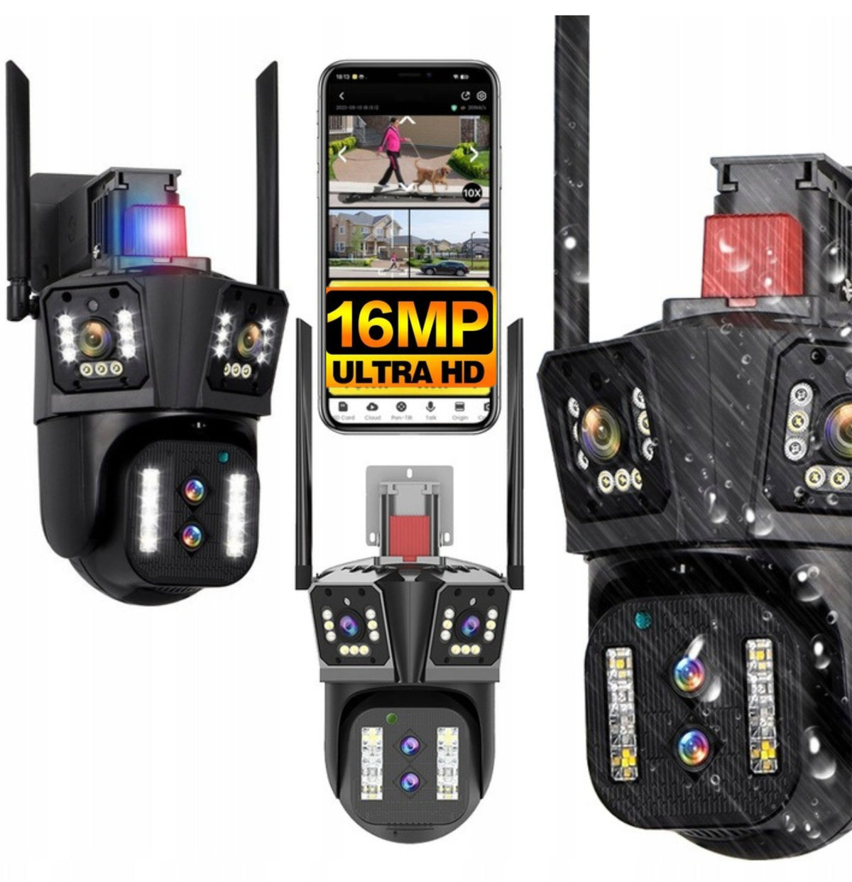 OUTDOOR NIGHT VISION CAMERA Rotating for WiFi 360 Monitoring with Zoom