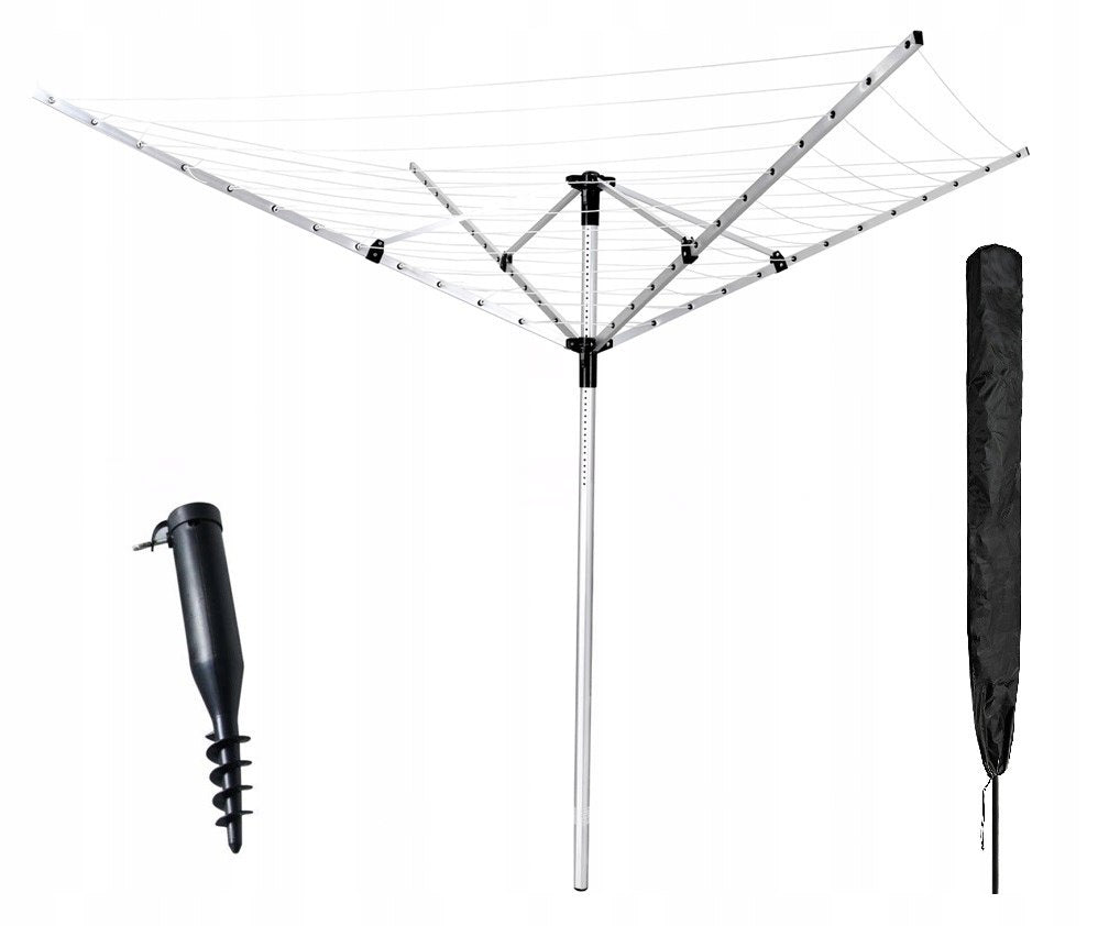 OUTDOOR ROTARY LAUNDRY GARDEN DRYER 4 ARMS + COVER Manufacturer code SUSZARKA OGRODOWA NA PRANIE OBROTOWA