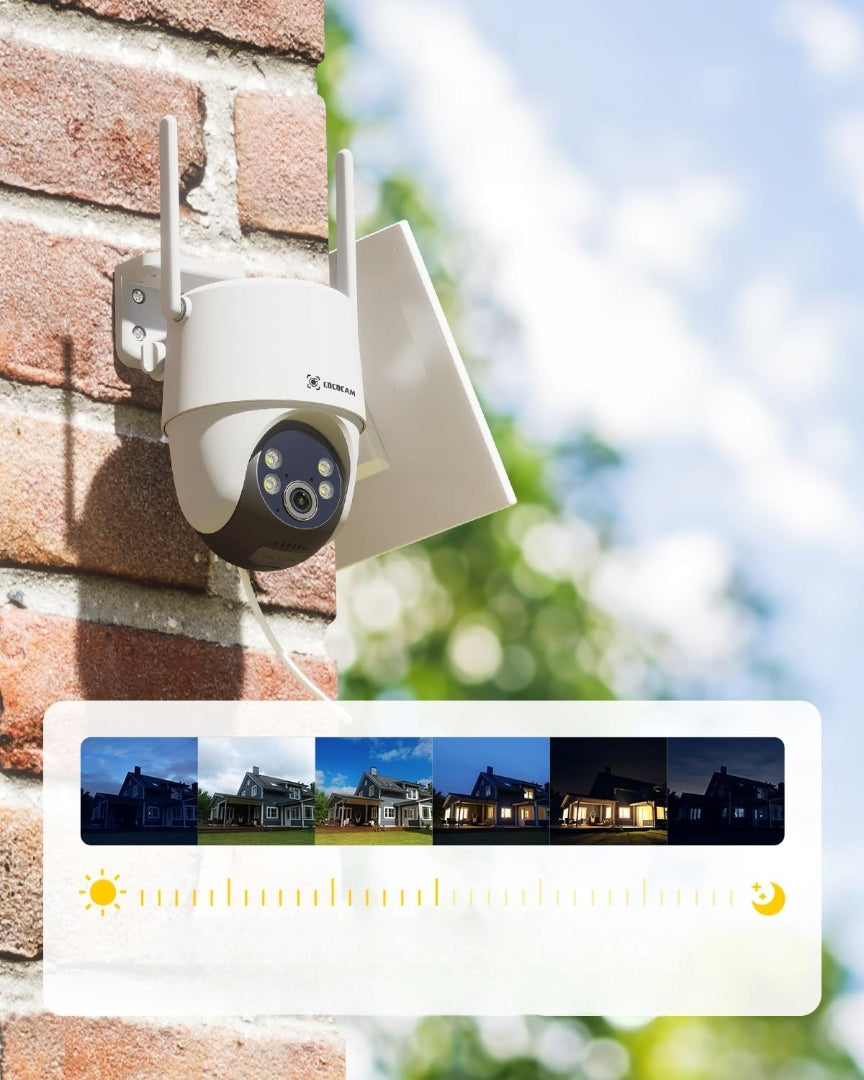 OUTDOOR SECURITY CAMERA COCOCAM 360° IP66 + SOLAR PANEL SET Packaging status original