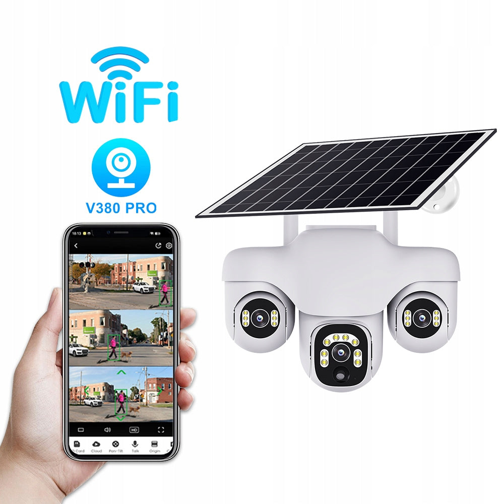 OUTDOOR SOLAR CAMERA 4K TYPE-C 3 ROTATING CONTROLLED 12MPx WiFi DETECTION Manufacturer code KAMERA SOLARNA WIFI