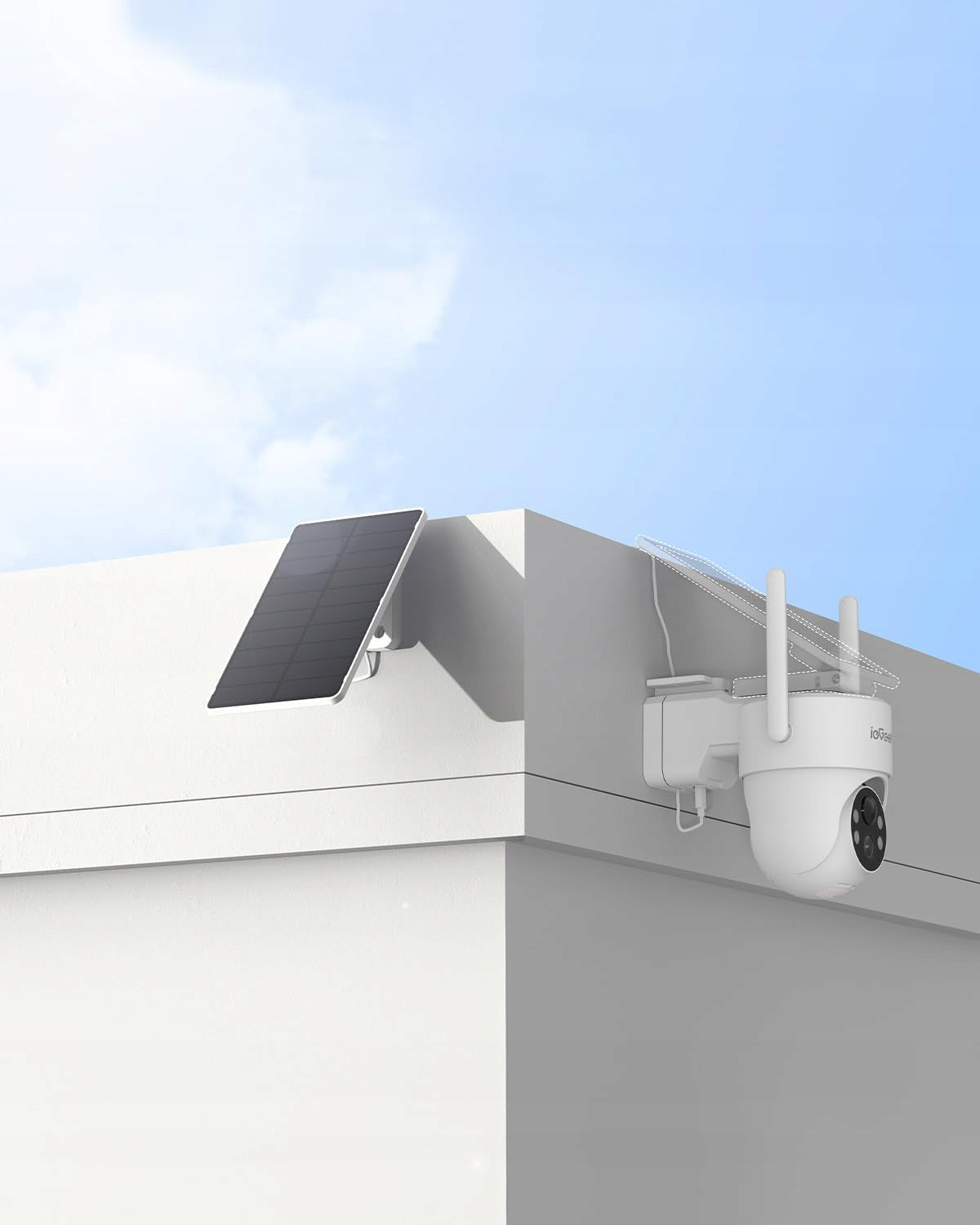 OUTDOOR SOLAR CAMERA ROTARY WIRELESS WIFI 2K 3MPx 4XZOOM 2.4GHz Packaging status original