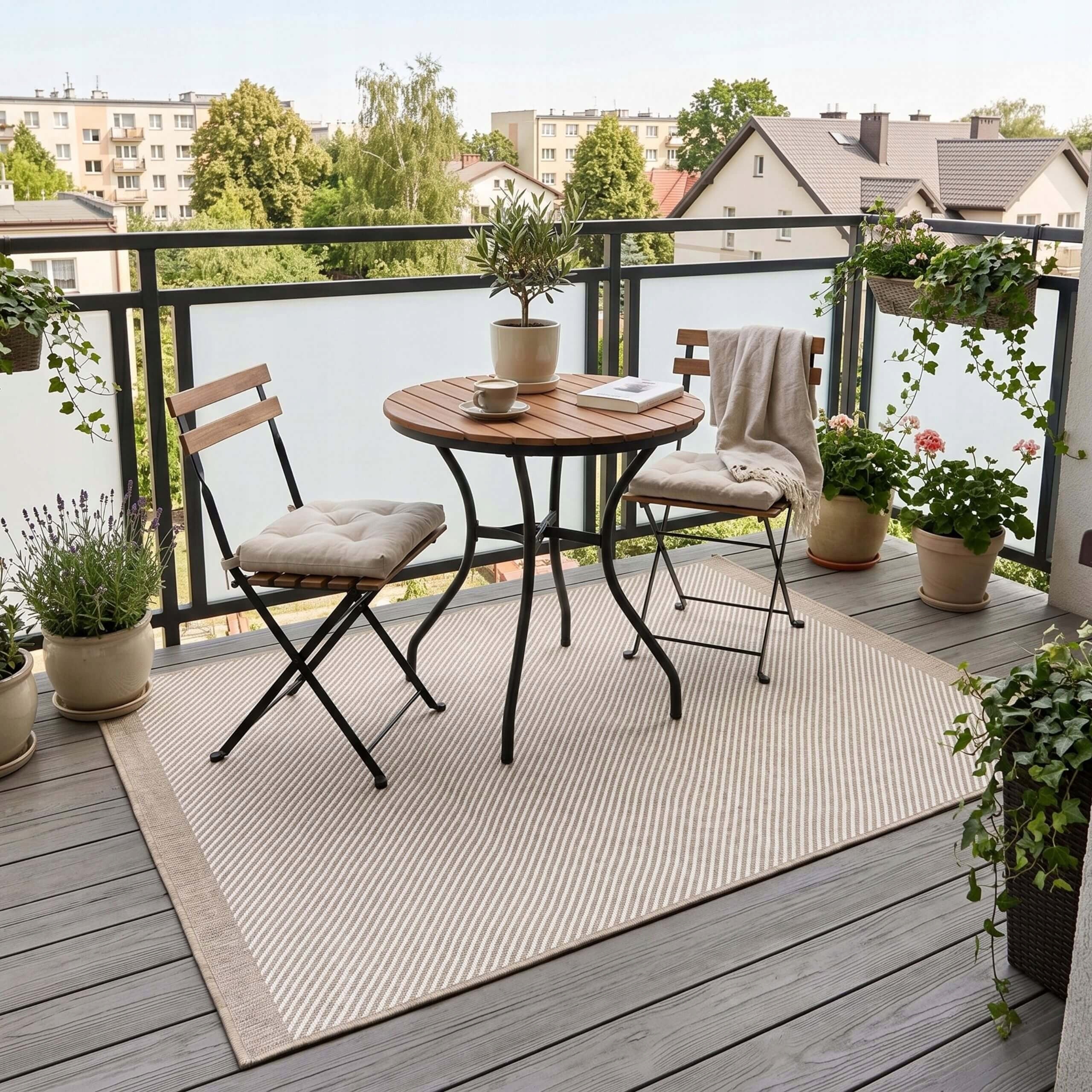 OUTDOOR TERRACE RUG 60X110 WATERPROOF GARDEN FOR TERRACE BALCONY MAT Manufacturer code DYWANY ZEWNĘTRZNE SZNURKOWE BEŻOWY