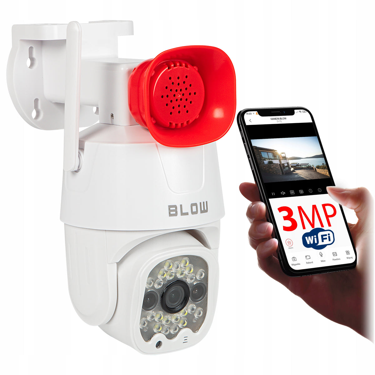 OUTDOOR WIFI CAMERA 3Mpx 2K ZOOM DETECTION MEGAPHONE