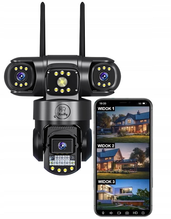 OUTDOOR WIFI CAMERA ROTATING TRIPLE 3X4MP PTZ ZOOM ALARM IP66 Manufacturer code KAMERA OBROTOWA POTRÓJNA  WIFI ZEWNĘTRZNA