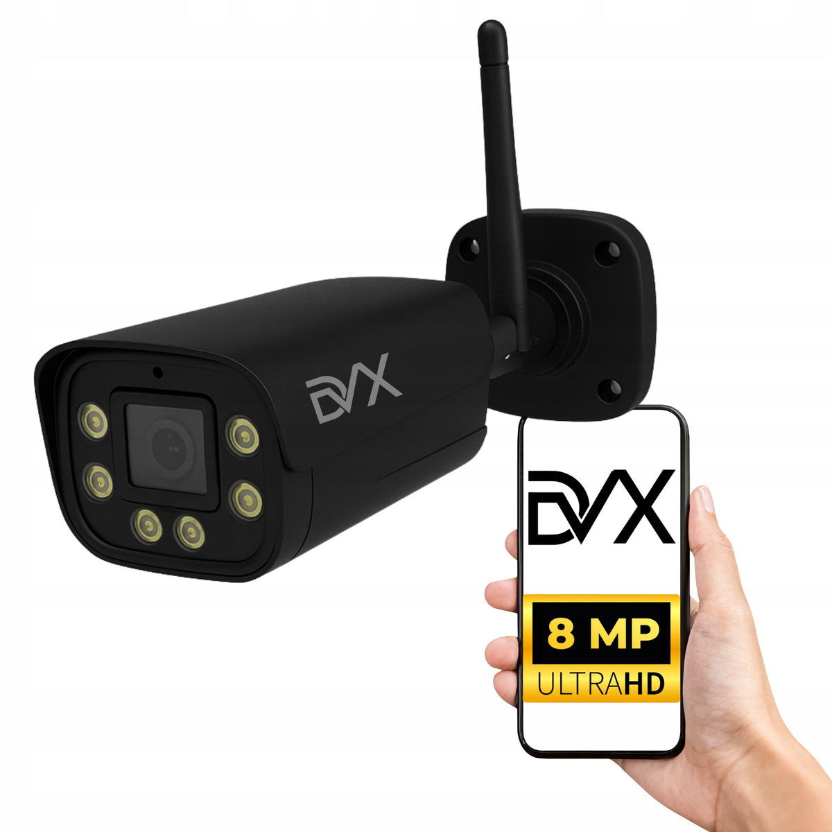 OUTDOOR WiFi TUBE CAMERA SONY IP ZOOM 8MPx SD WATERPROOF DVX BLACK
