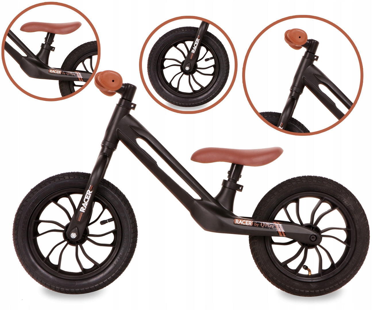 OUTLET Qplay Racer Brown Balance Bike