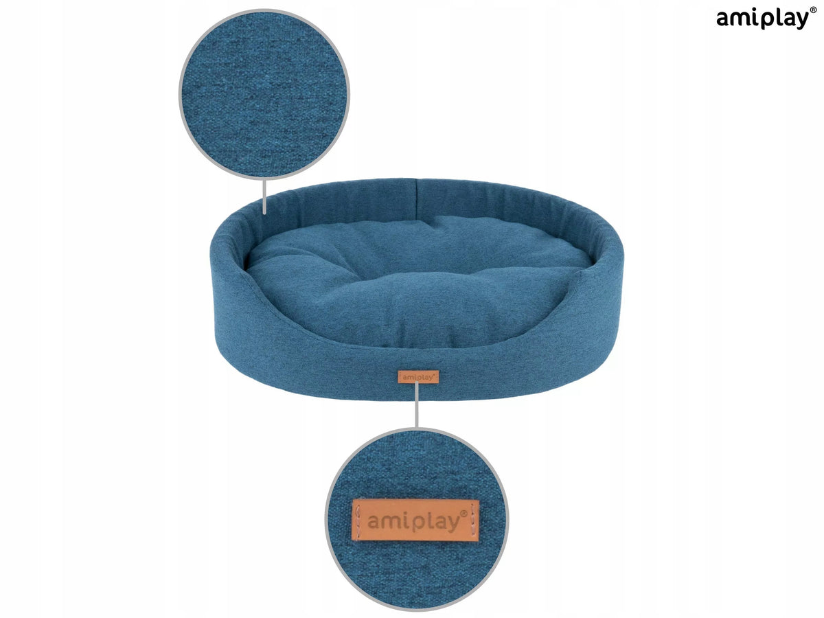 OVAL BED AMIPLAY MONTANA M BLUE FOR DOG EAN (GTIN) 5907563274181