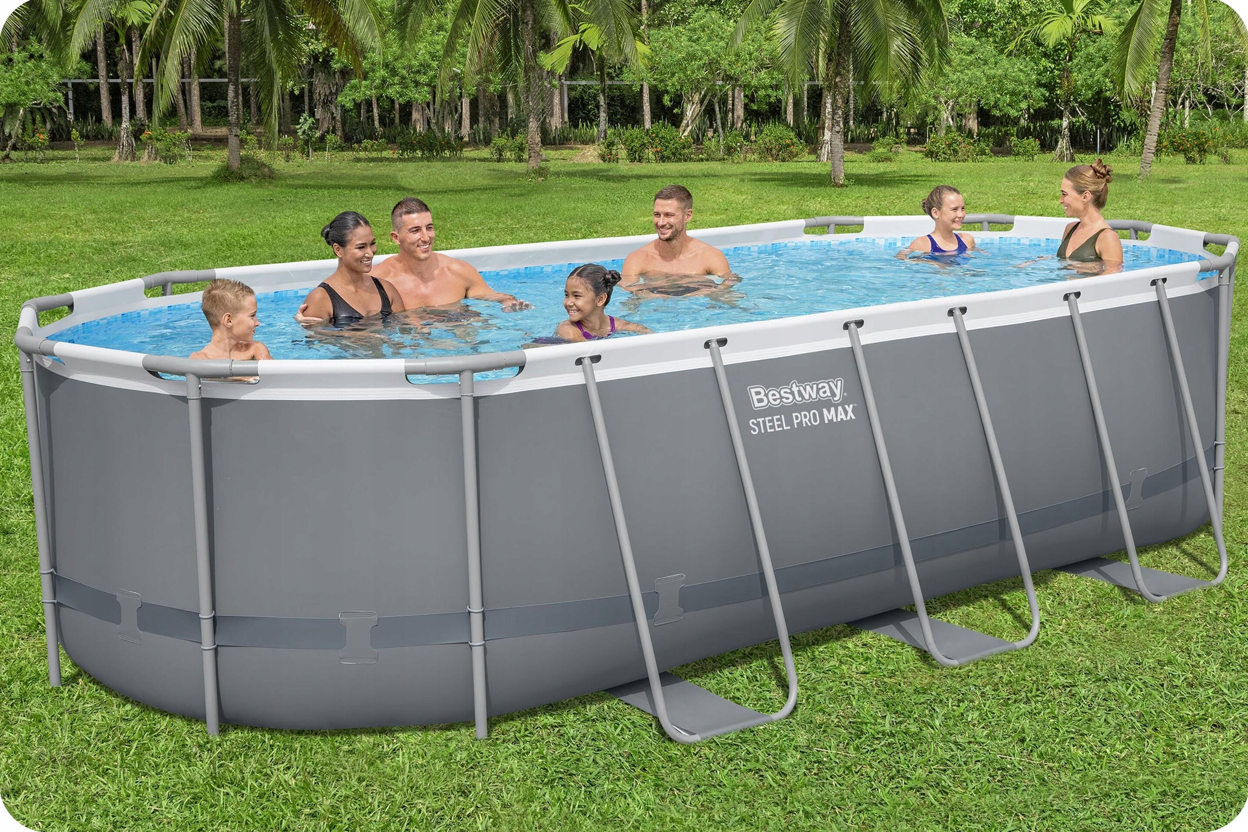 OVAL GARDEN FRAME POOL 549x274x122 cm BESTWAY SET 18in1 Brand Bestway