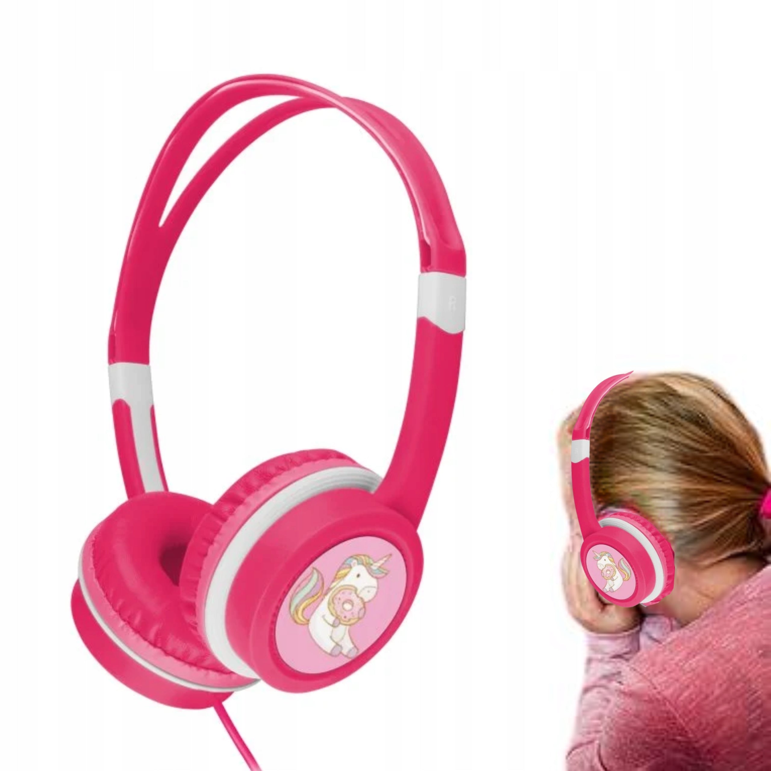 OVER-EAR HEADPHONES FOR GIRLS UNICORN PINK JACK 3.5MM