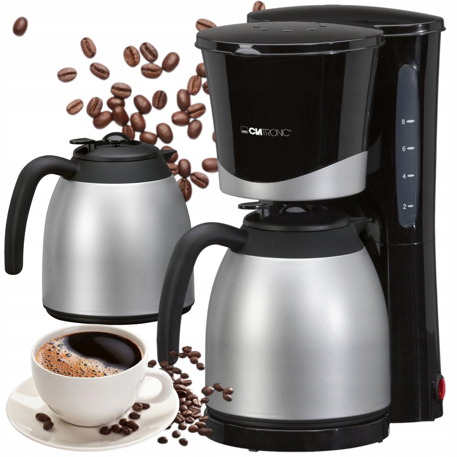 OVERFLOW COFFEE MAKER 2 JUGS THERMOS 870W GERMAN