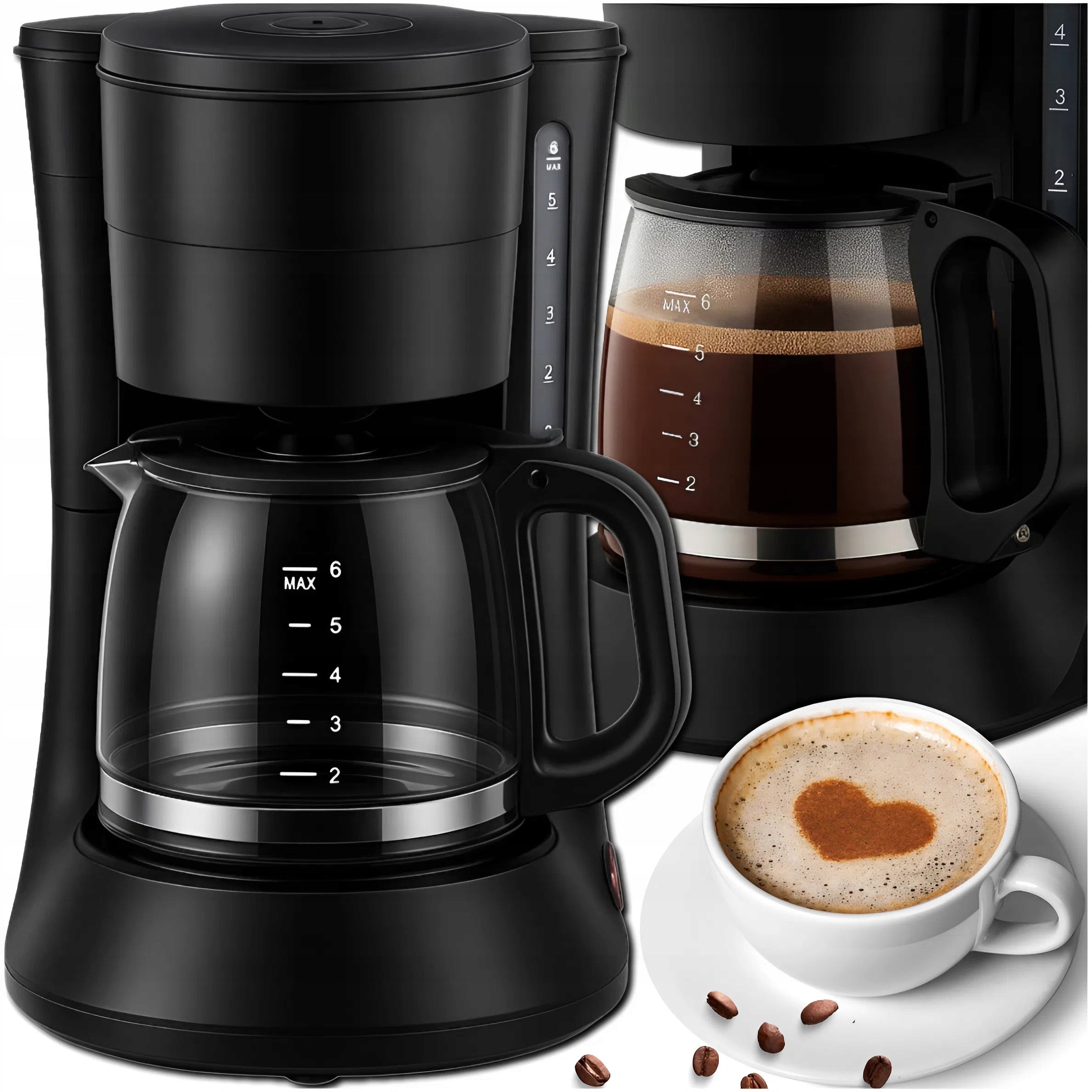 OVERFLOW COFFEE MAKER BLACK GLASS JUG 600ML COMPACT 600W Manufacturer code EKSPRES DO KAWY PRZELEWOWY 600ML MEMFLOW
