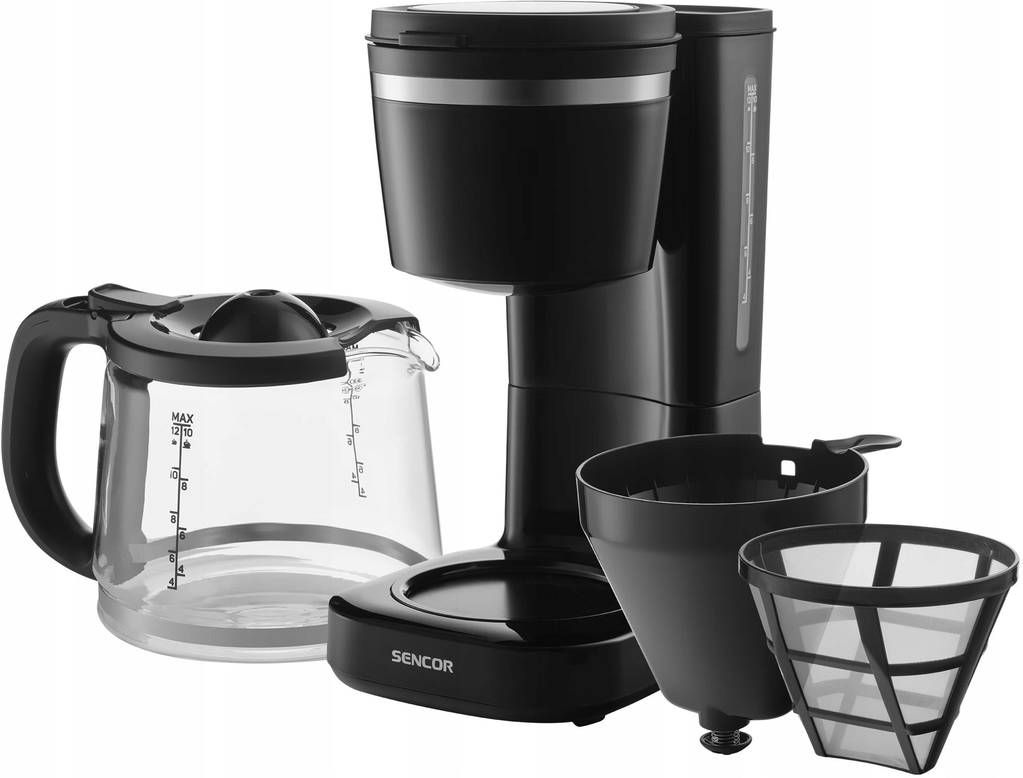 OVERFLOW COFFEE MAKER SENCOR 1000W GLASS JUG 1,5L SCE 2710BK Packaging status original