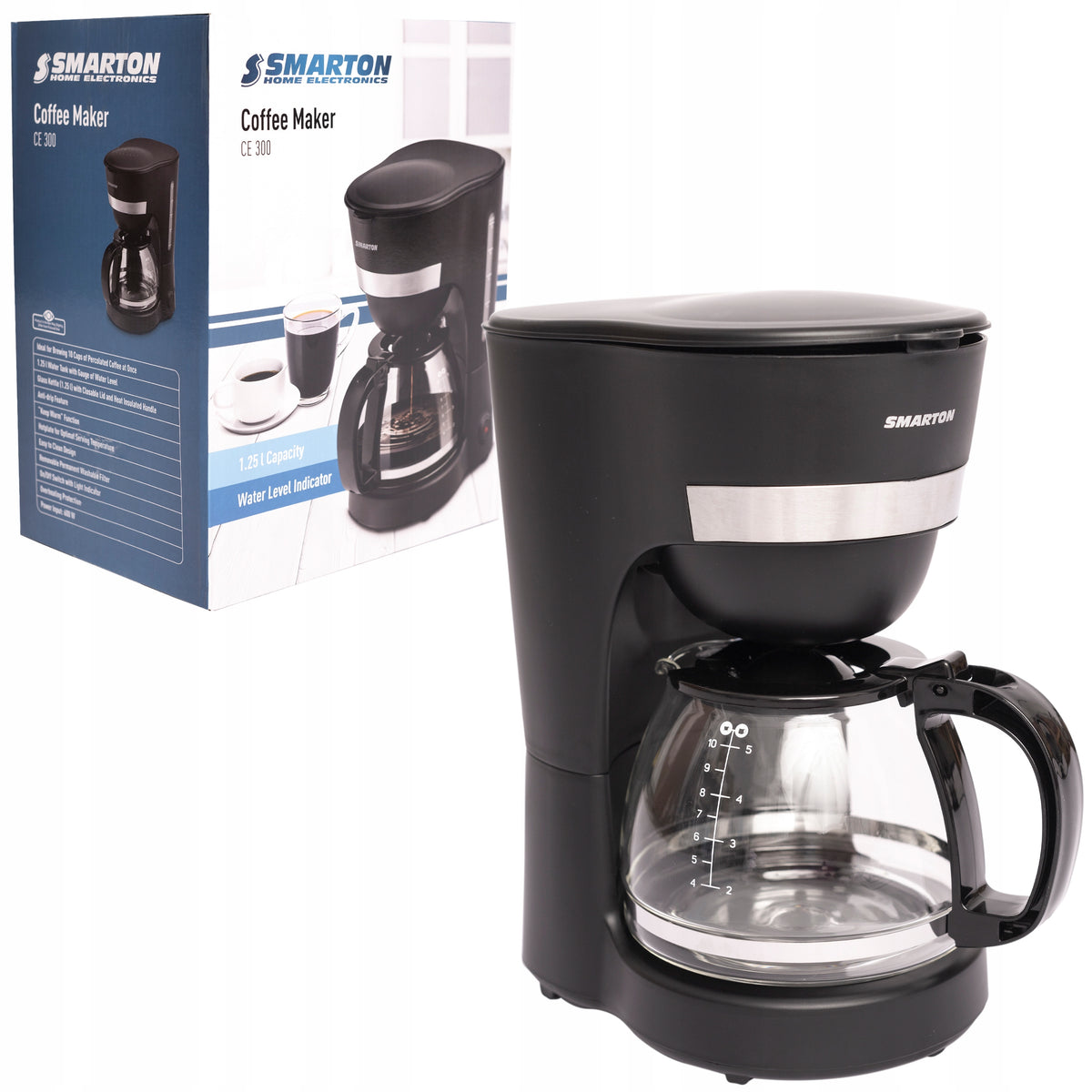 OVERFLOW COFFEE MAKER Smarton CE 300 | 1,25 Liter | 600W | Black Manufacturer code 8590669336517
