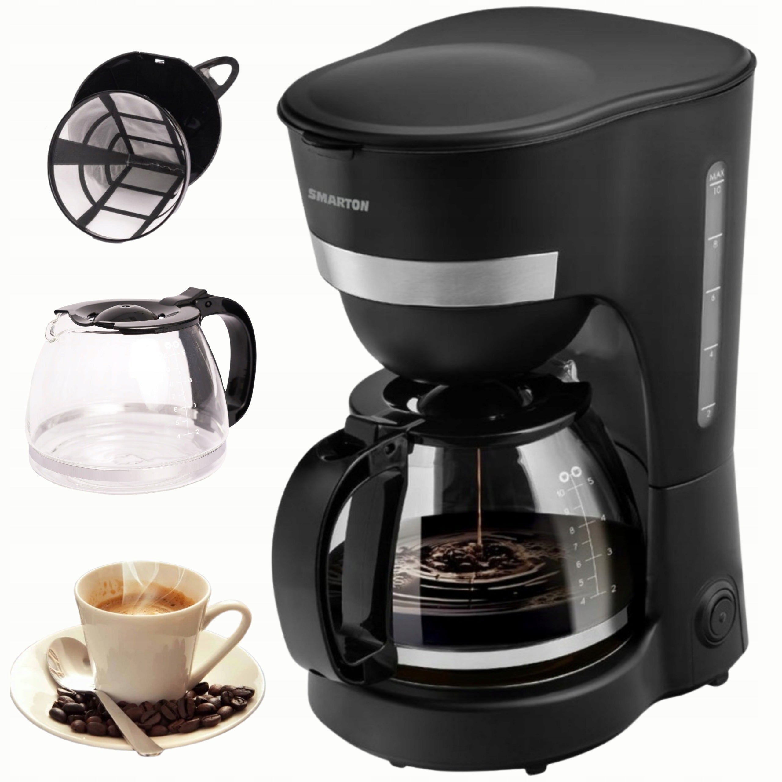 OVERFLOW COFFEE MAKER Smarton CE 300 | 1,25 Liter | 600W | Black
