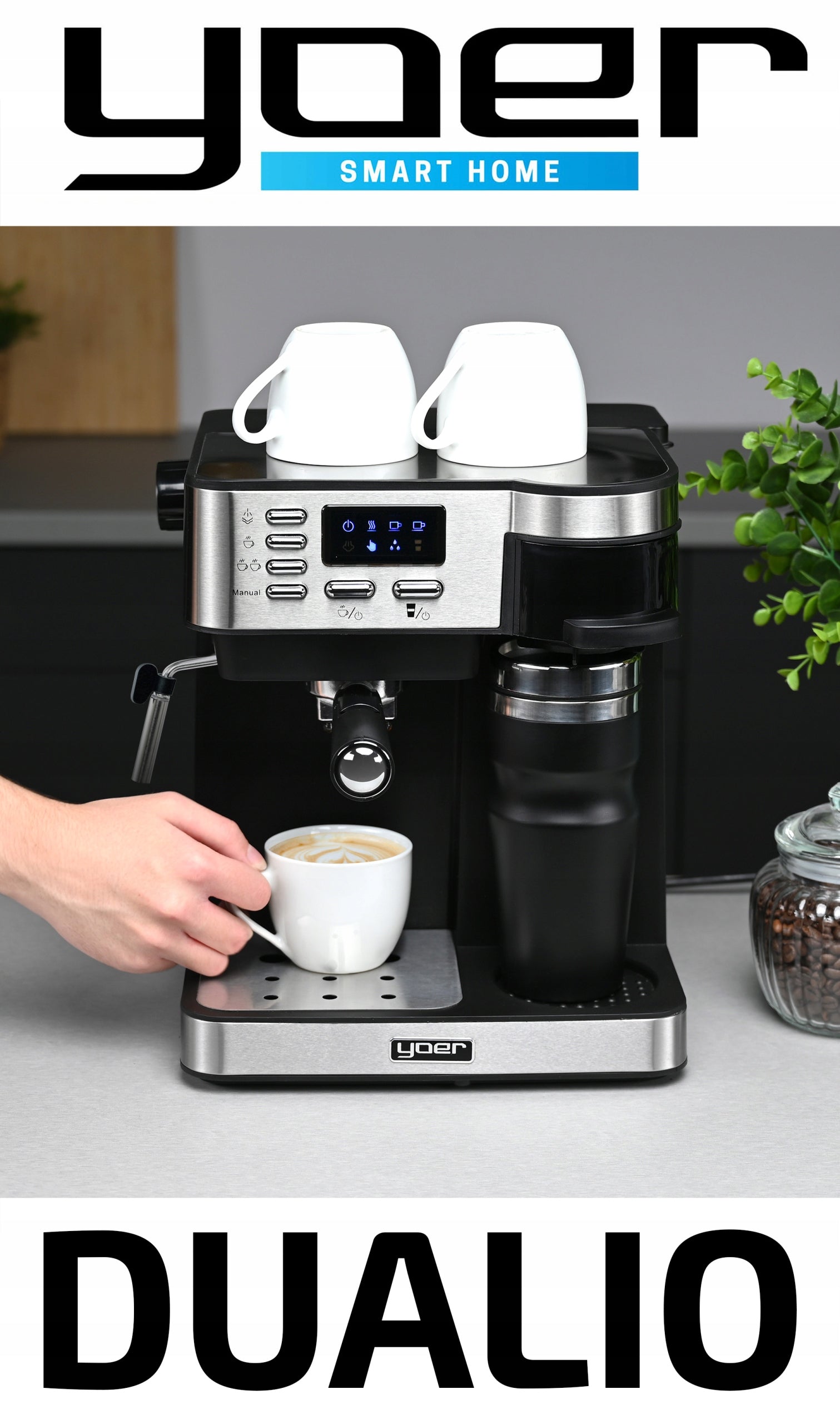 OVERFLOW PRESSURE coffee maker Yoer +Cup Packaging status original