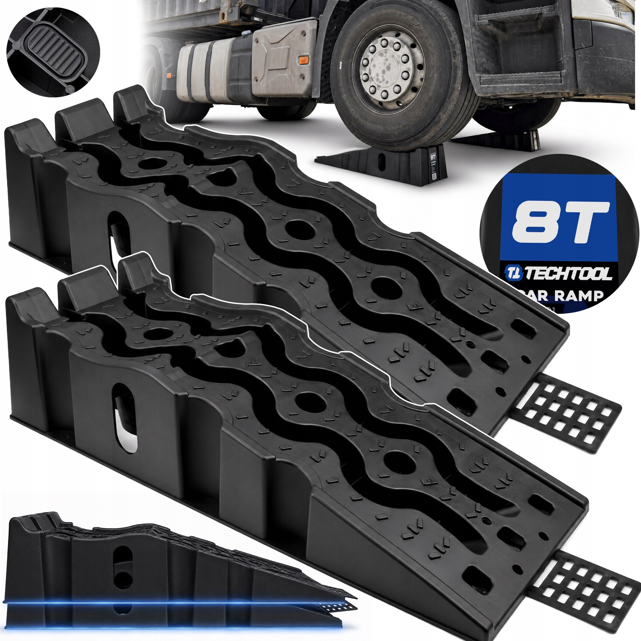 OVERRUN CAR RAMP 8 TONS 2 PCS HIGH DRIVEWAYS STACALABLE