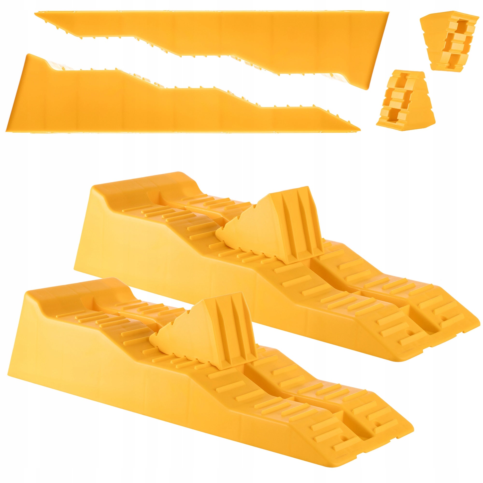 OVERRUN LEVELING SLEEPERS 2 PCS SET WITH WEDGES FOR CARAVAN MOTORHOME