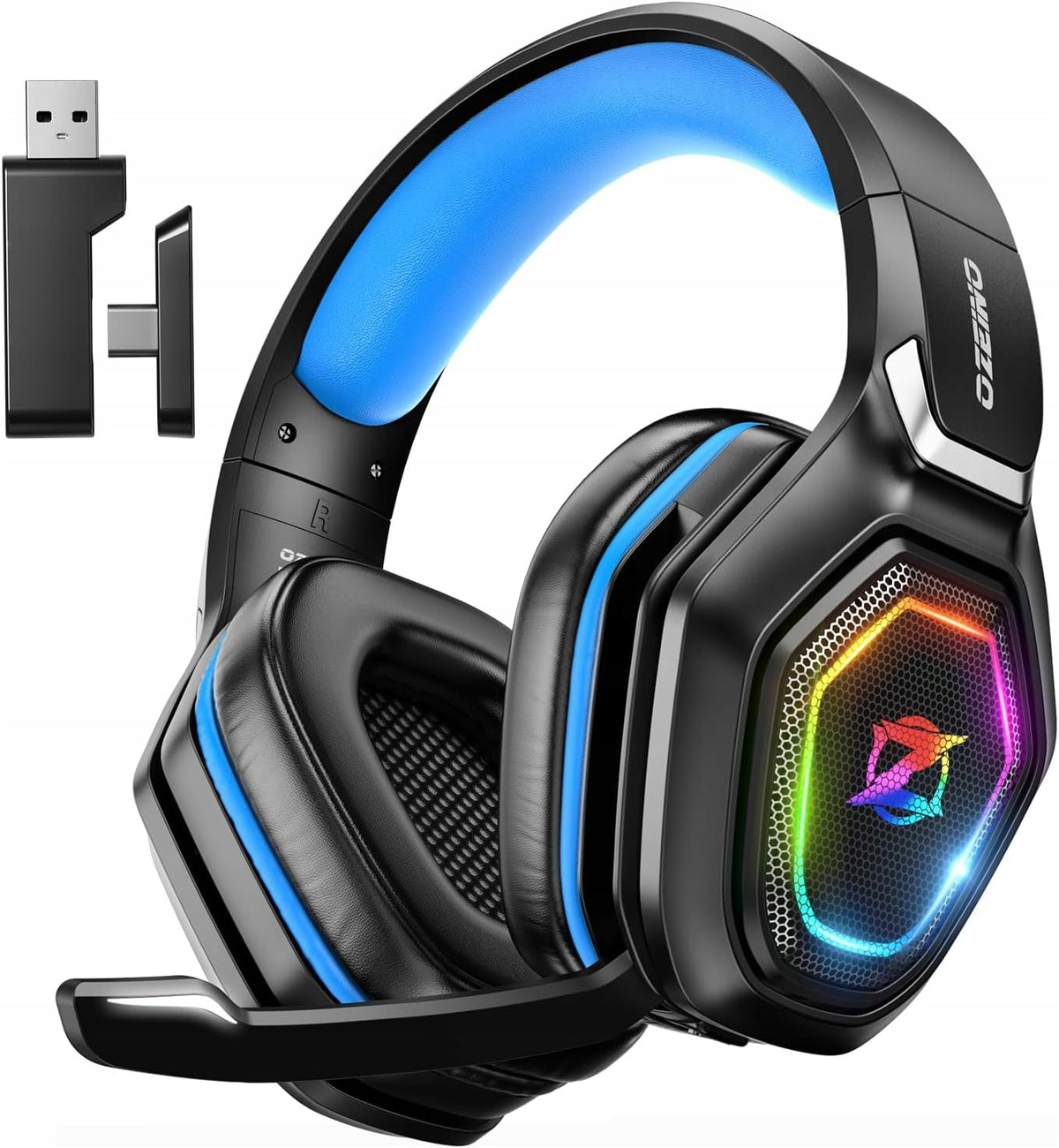 OW810 Gaming Headphones Wireless 2.4GHz PS5 PC Bluetooth 5.3 white