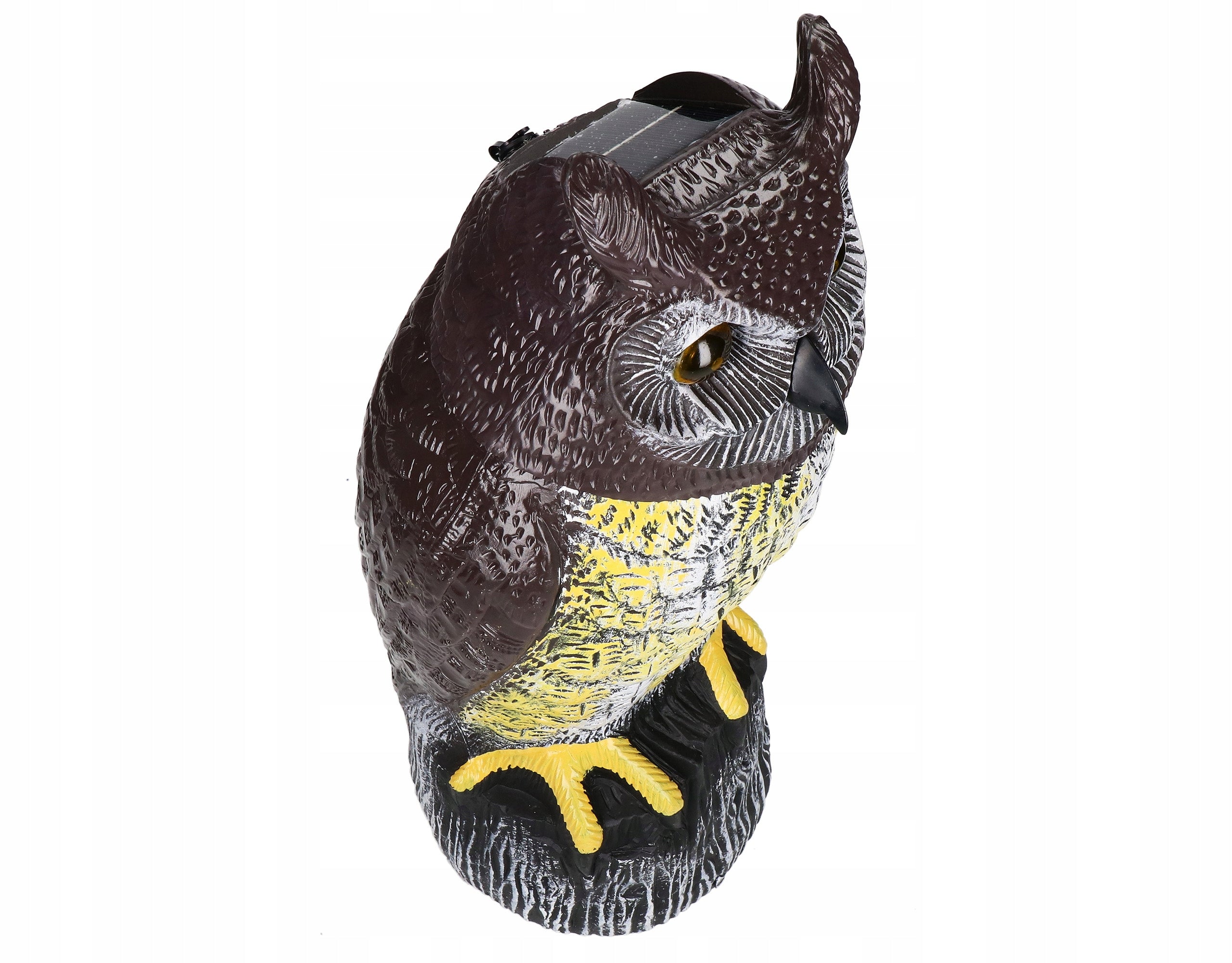 OWL SOLAR BIRD REPELLENT MOVABLE SOUND MOCK-UP OF BIRD OF PREY Use Against birds