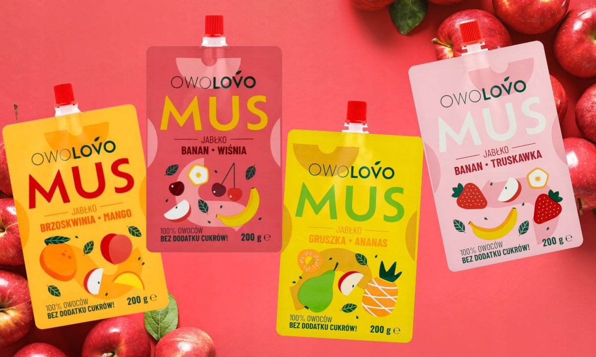 OWOLOVO Mix of three-flavoured fruit mousses 24x200g Brand Owolovo