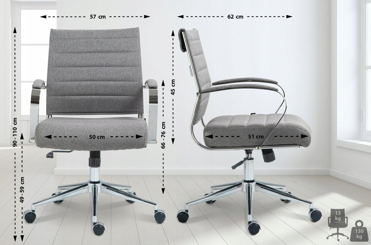Oakland office chair fabric, grey