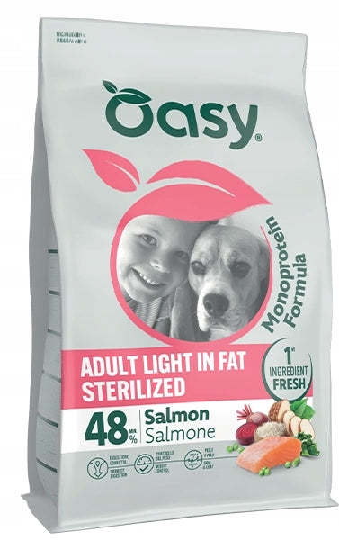 Oasy 10kg Dog Food MONO ADULT M L STERILIZED LIGHT SALMON