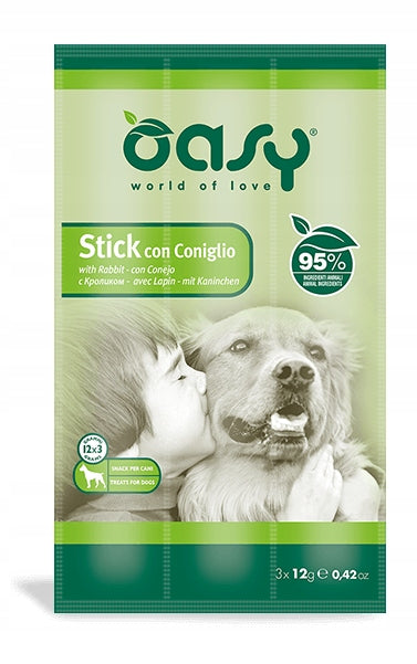 Oasy Sticks Rabbit Kabanosy for Dog with Rabbit Treat 3 x 12g