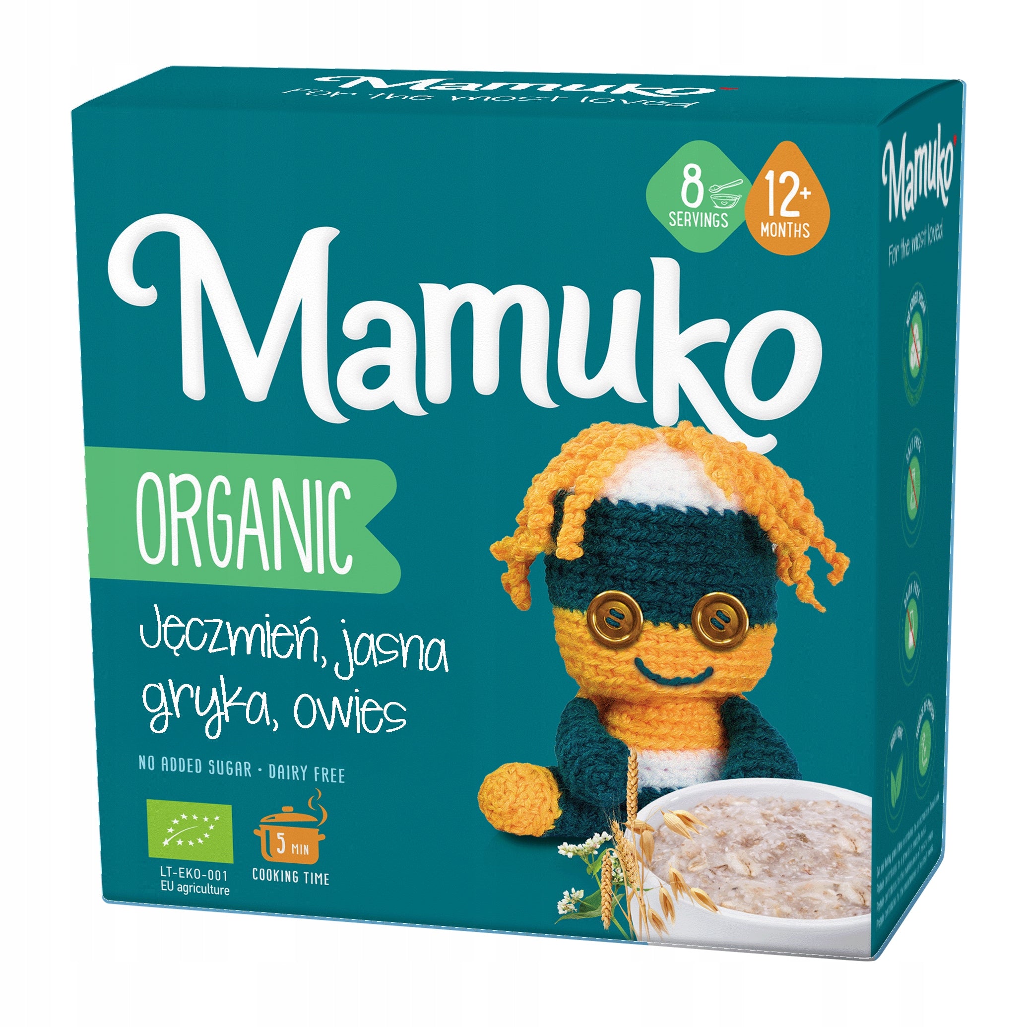 Oatmeal Bright Buckwheat Barley from Organic EU Crop Mamuko 12m+